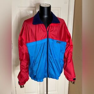 Vintage PATAGONIA 90s Red Blue Colour Block Windbreaker Jacket (L)